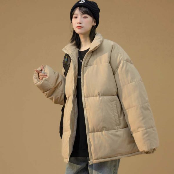 Pure Color Loose Zipper Coat - Modakawa Modakawa