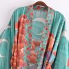 Vintage Moon Floral Print Cardigan Kimono Outerwear - Modakawa modakawa