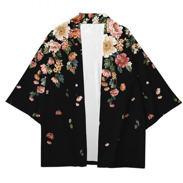 Vintage Floral Print Casual Cardigan Kimono Outerwear - Modakawa modakawa